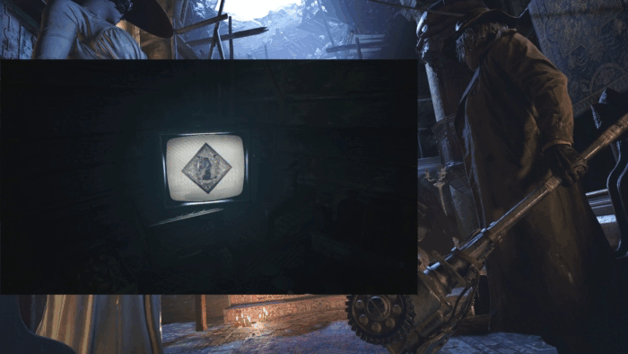 Gif картинка "Итан беседует с Гейзенбергом через телевизор"