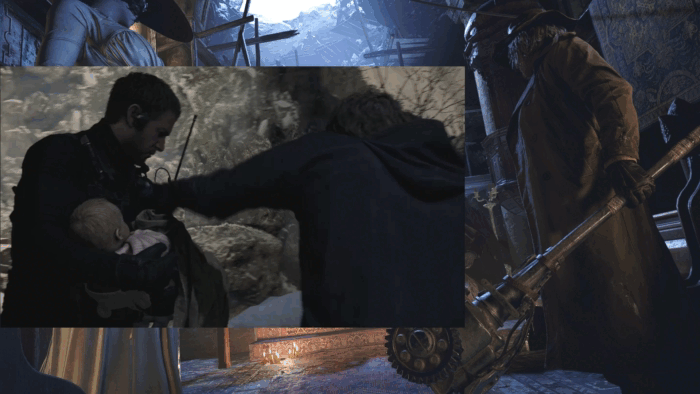 Gif картинка "Итан жертвует собой"