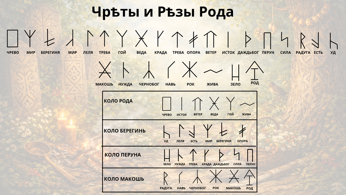 Древнший алфавит славянских рун 