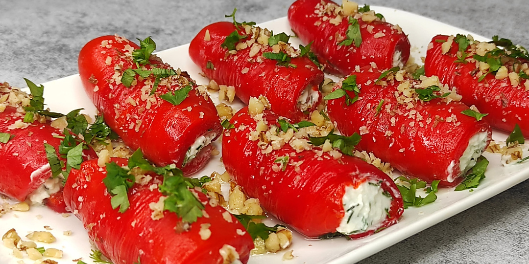 ЗАКУСКА на праздничный СТОЛ! РУЛЕТИКИ из болгарского ПЕРЦА и творожного СЫРА!