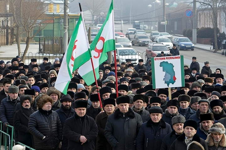    Протесты в Ингушетии. Коллаж Царьграда