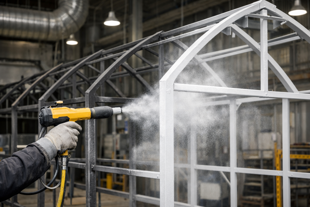 Нанесение порошка электростатическим пистолетом