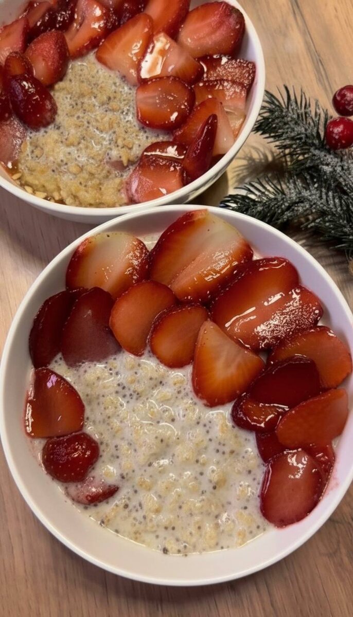 Сочетание сливок и клубники дарит божественный аромат :)