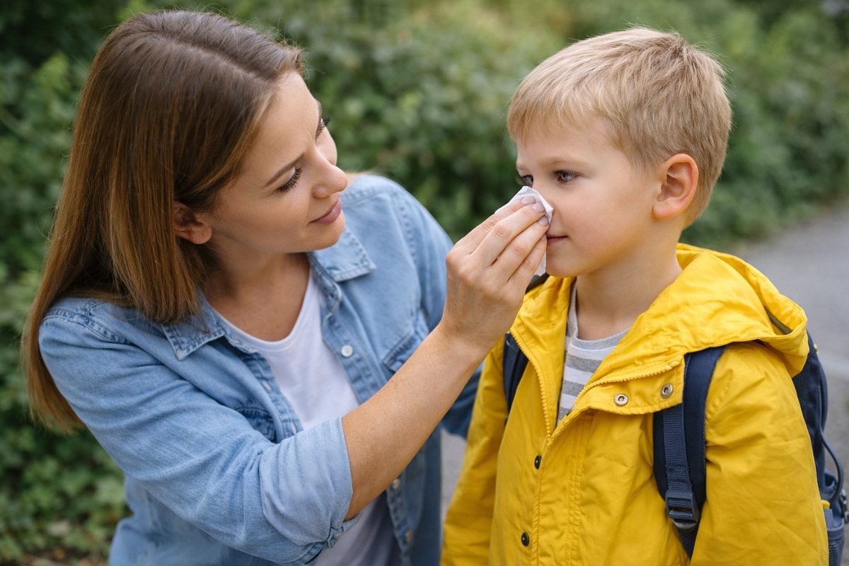 Мама заботится о сыне