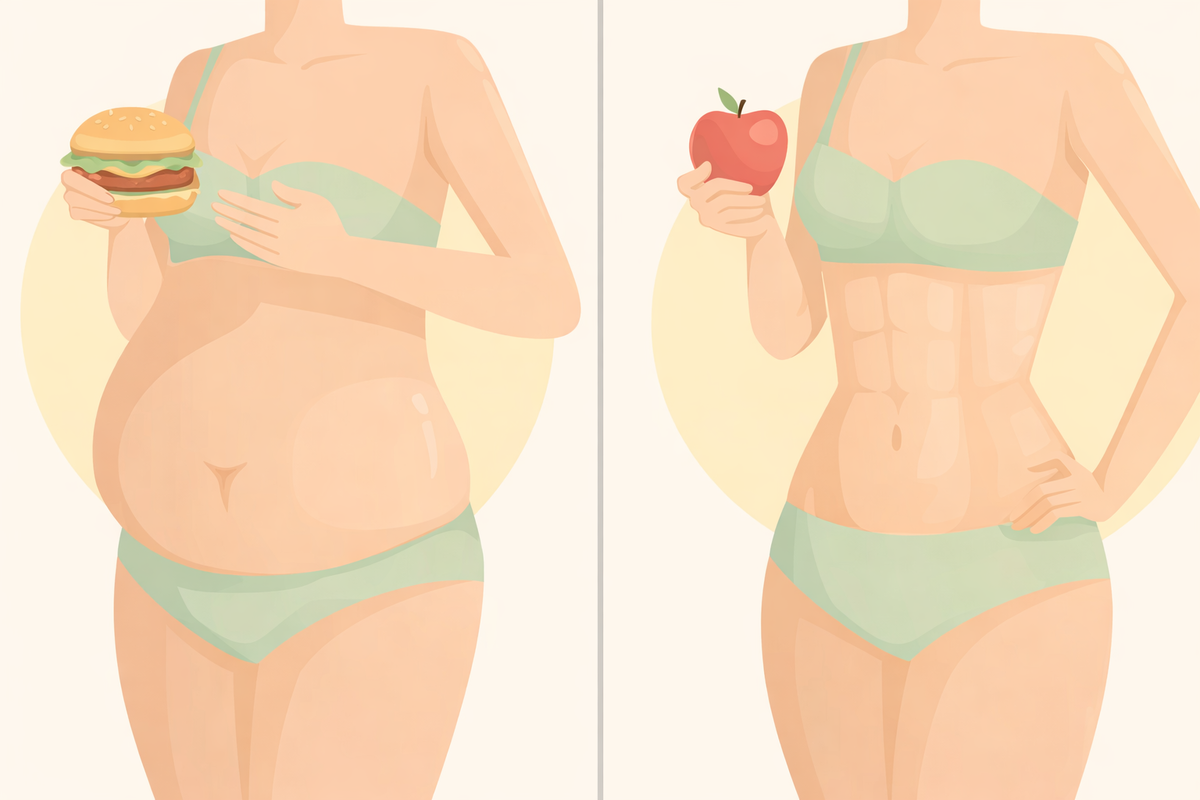 Складки на талии образуются из-за неправильного питания и малоактивного образа жизни