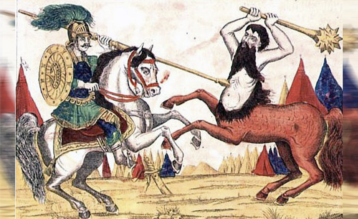 Бой Полкана с богатырём Бовой Королевичем,