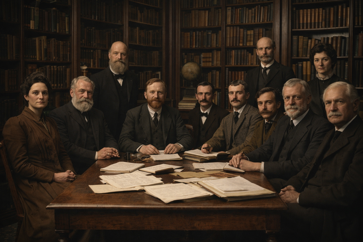 Групповой портрет членов Фабианского общества в Лондоне 1880-х годов. 