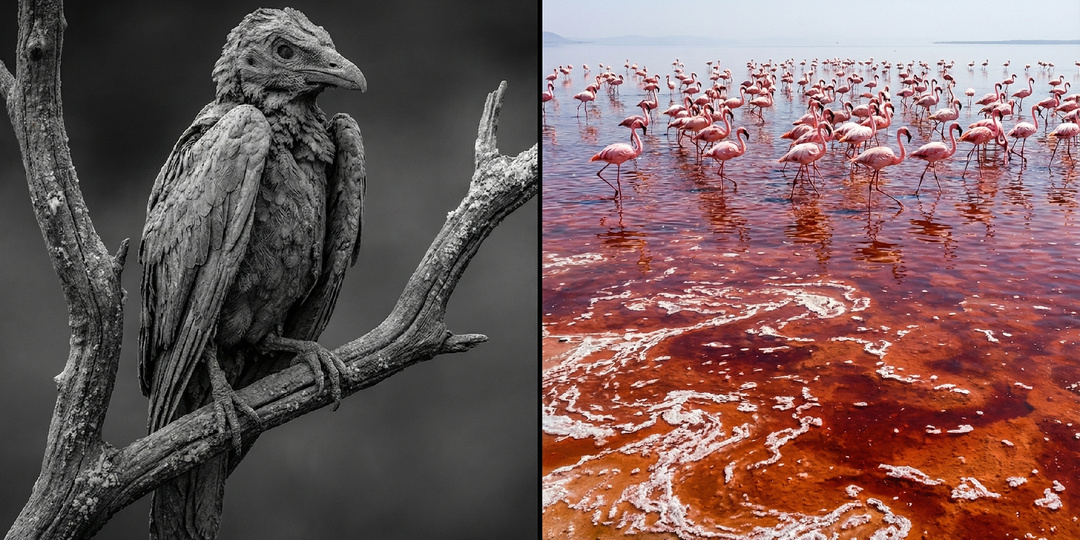 «Это не статуи, а сушеные мумии»: правда об озере Натрон, где вода разъедает кожу, а птицы застывают навечно