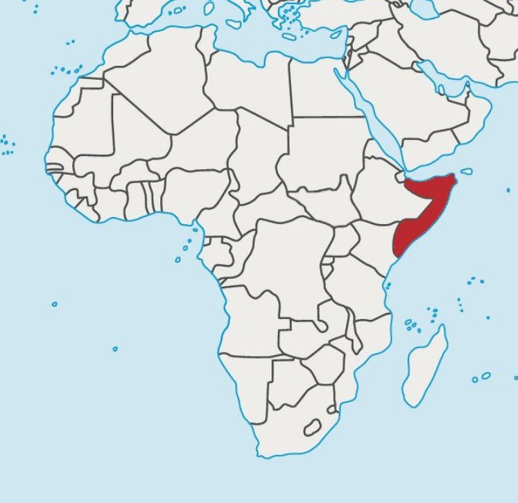Сомали на карте Африки