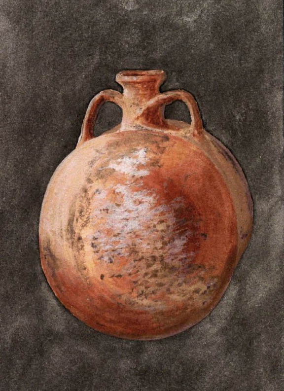 Красноглиняная "баклажка" несколько меньшего размера, чем амфора