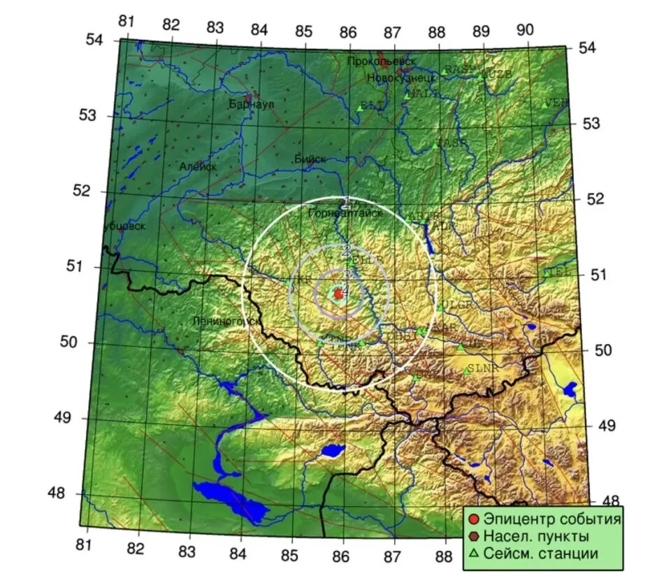    Землетрясение в Онгудайском районе Республики Алтай. Источник: ГУ МЧС России по Республике Алтай