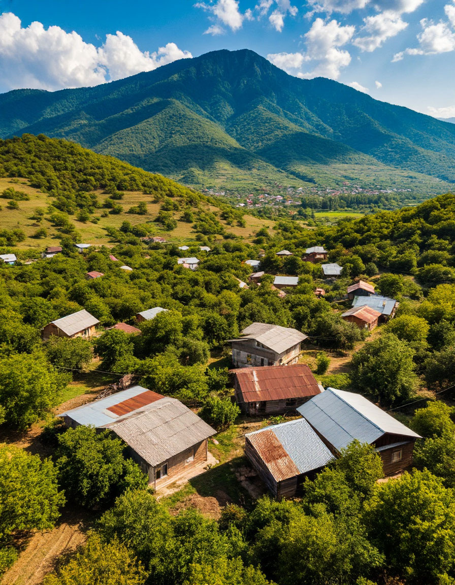 Дом под горой Картинка создана ИИ