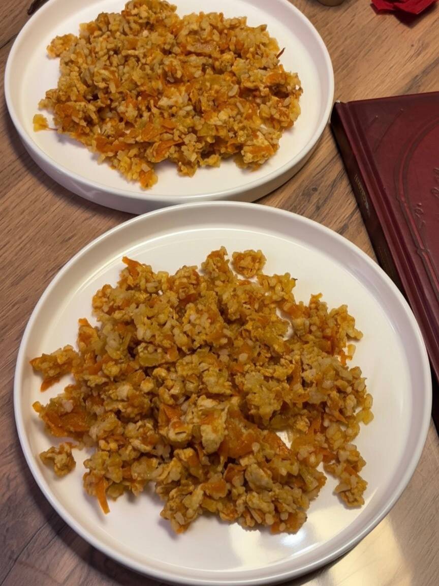 Рис с томатами и фаршем