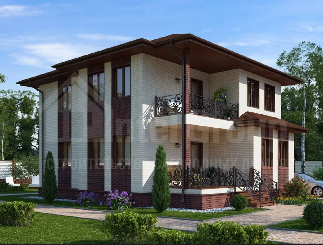 Проект дома с эркером "Флоренция". 167 м2. Газобетон