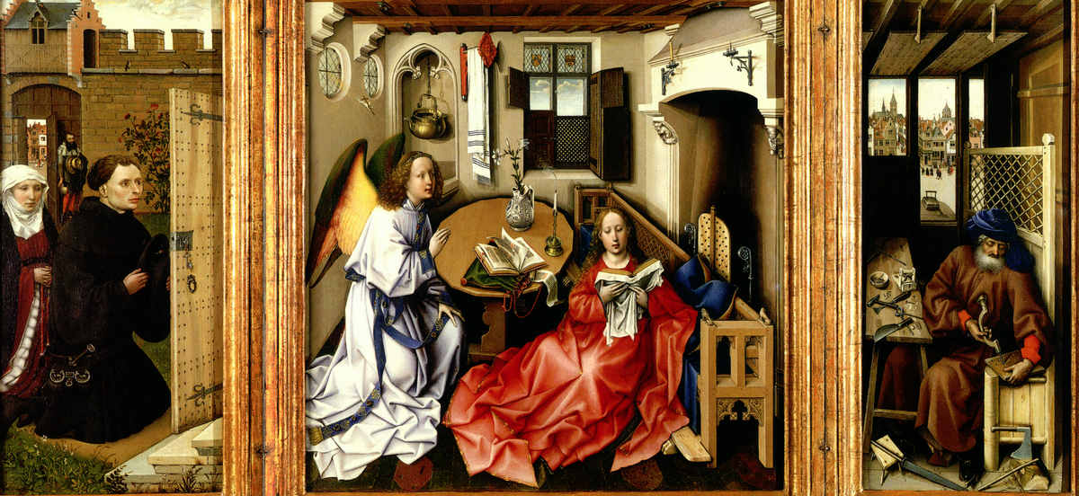 Робер Кампен. "Алтарь Мероде", ок. 1430.