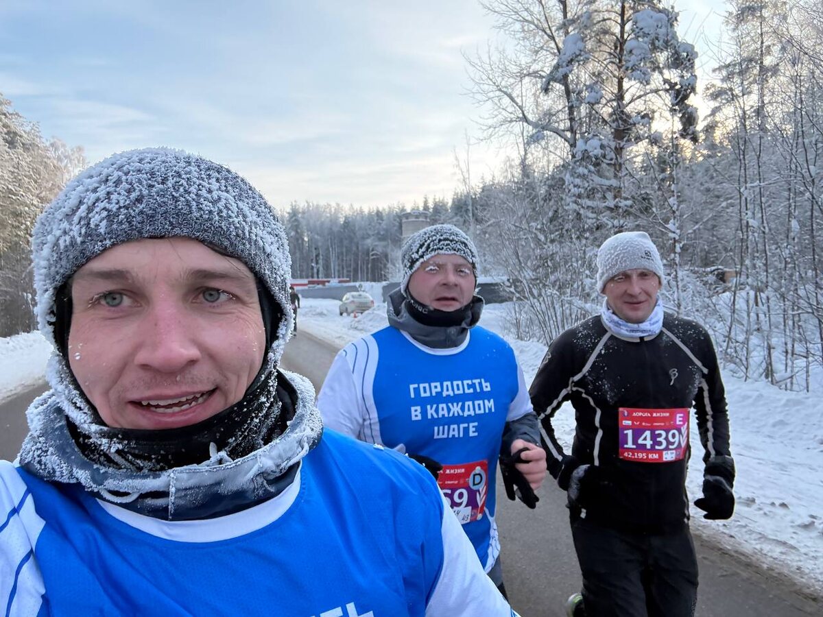 Забег прошел при температуре -15 