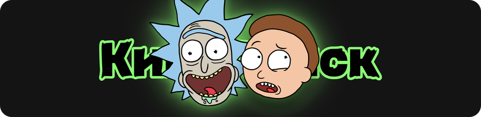    Стилизованный под «Рика и Морти» логотип Кинопоиска