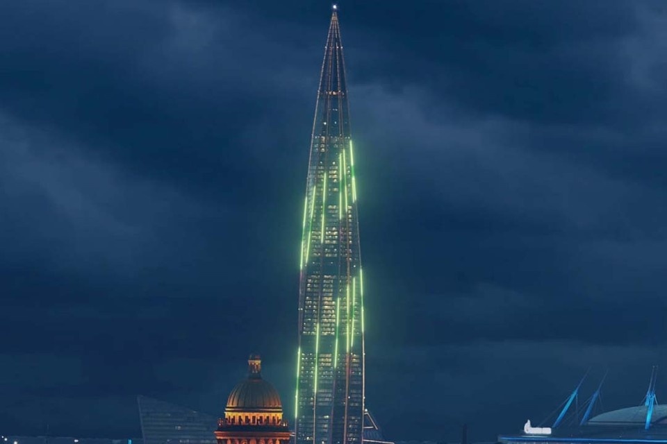    Фасады украсят символические цвета. Фото: Лахта Центр