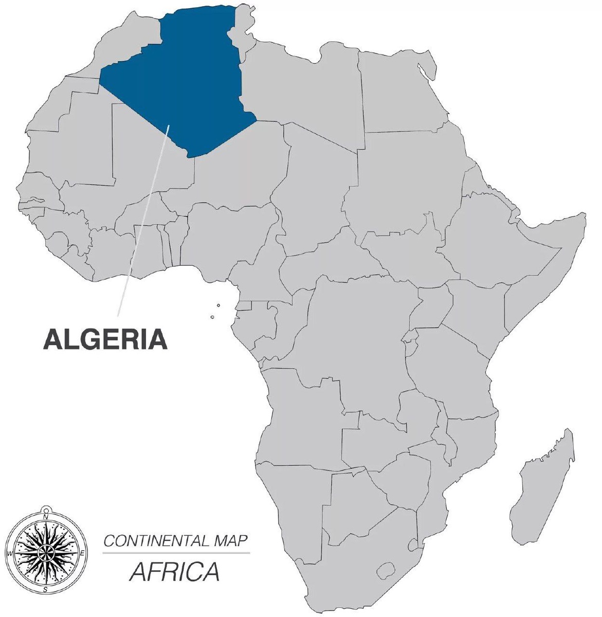 Алжир на карте Африки