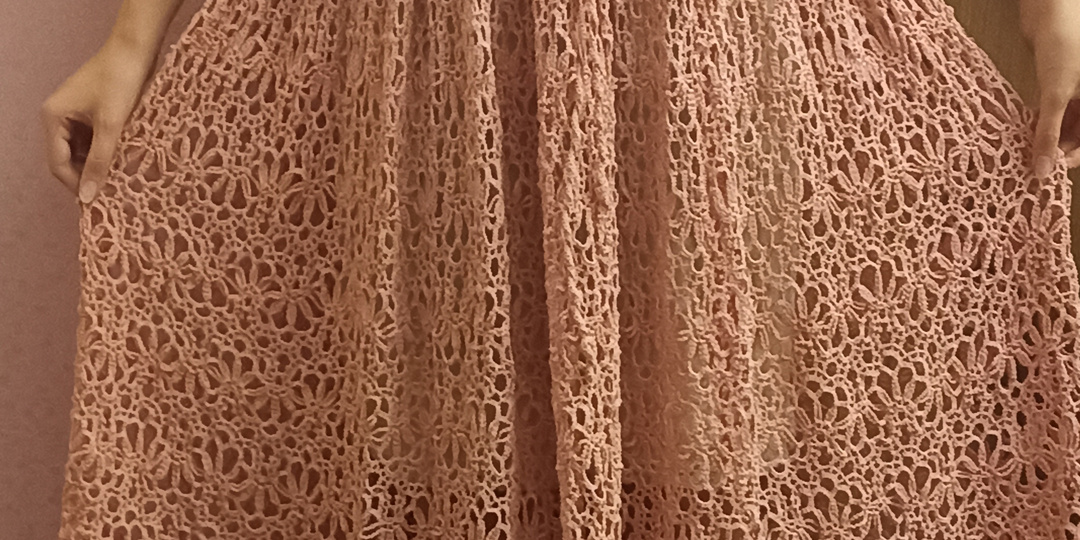 Юбка крючком "ПРОВАНС". Ленточное кружево.