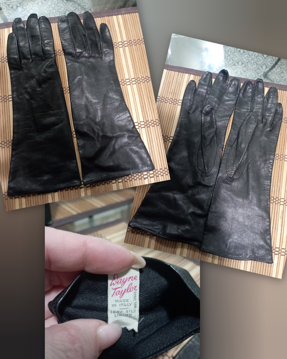 Винтаж. Тоненькие. 6 размер. Кожа. Внутри - шёлк. К сожалению, стали малы. Вернее, я их с трудом натягивалась и раньше, а сейчас - вообще никак... 