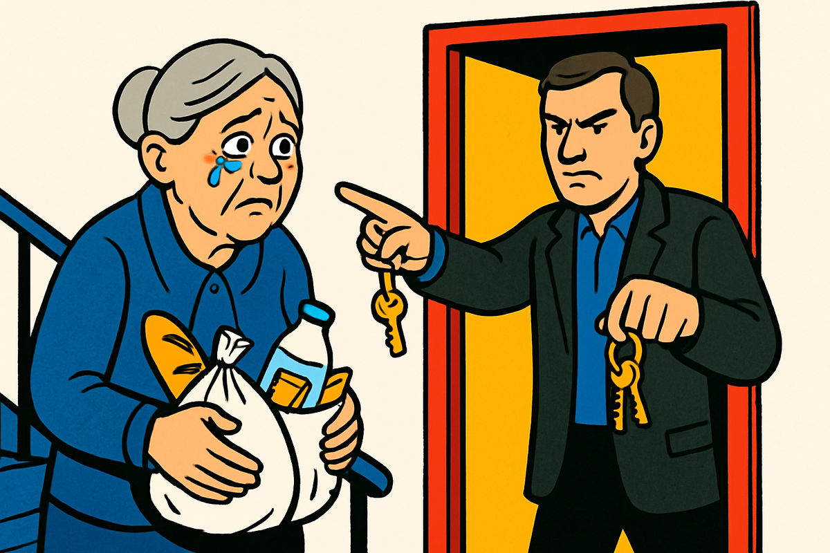 Валентина Петровна была мне как родная. Три года я таскала ей 
продукты, мыла полы, возила по врачам. Родственников не было видно — ни 
звонка, ни открытки. Бабушка всегда говорила: «Танечка, ты мне как дочь, квартира тебе останется». Я верила. А когда её не стало, на пороге возник ОН. Внук.