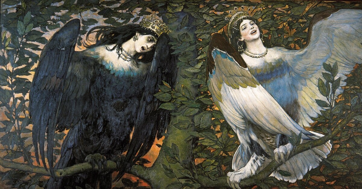 «Сирин и Алконост. Песнь радости и печали» — картина Виктора Михайловича Васнецова (1896)