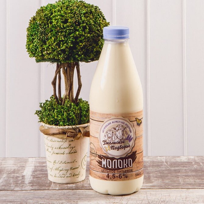 Молоко коровье, семейная ферма "Гжельское подворье"