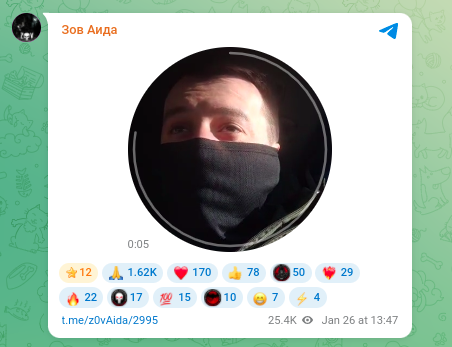    Фото: скриншот Telegram/"Зов Аида"