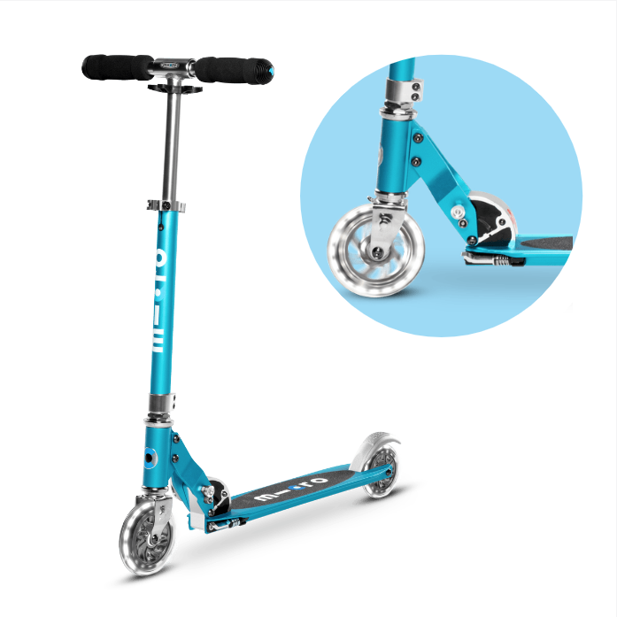 Детский двухколесный легкий самокат Micro Sprite LED