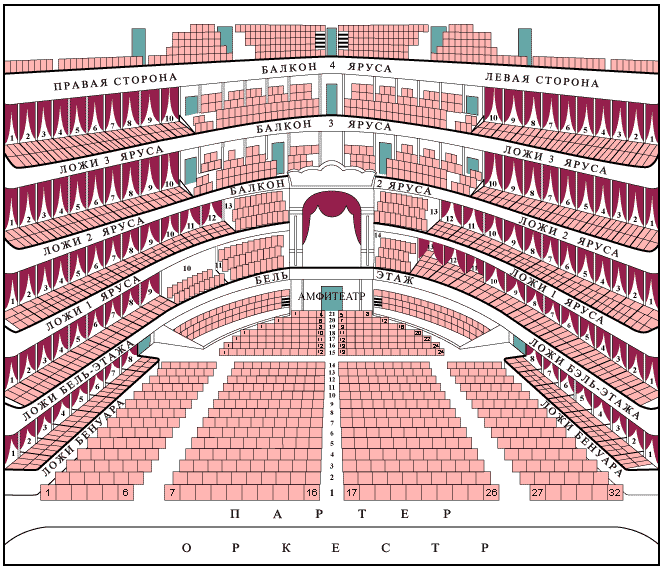 Схема зала театра