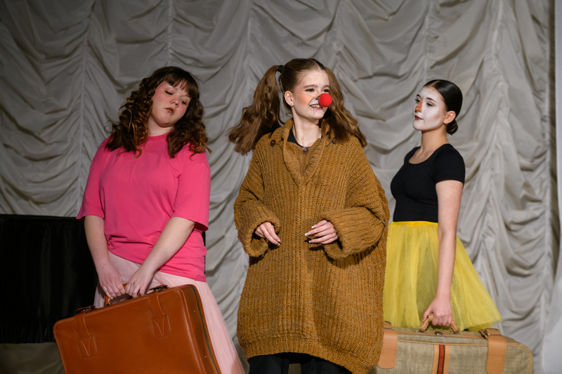 Роли Хавроньи Ивановны, Каштанки (Тетки) и Глафиры Ивановны в спектакле исполнили Ника Палий, Варвара Решетова и Аида Алиева