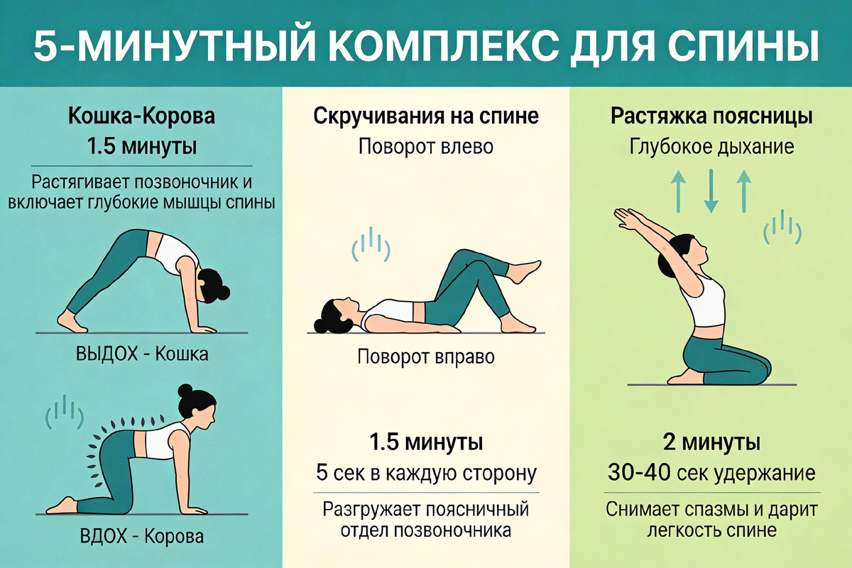 Вот так это выглядит наглядно! Все три упражнения с таймерами. 
Просто, доступно, эффективно. Сохраните себе эту картинку! 📸