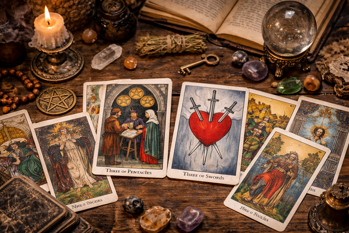 Тройка Мечей и Тройка Пентаклей Таро — момент, где боль можно перевести в работу.