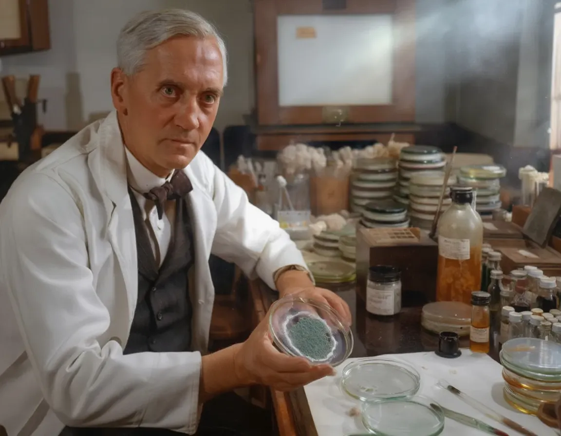 Александр Флеминг (1881-1955 гг.) — британский микробиолог, известный как первооткрыватель пенициллина — первого в мире антибиотика.                                                                             Источник: https://tr.pinterest.com/pin/cmo-ganarse-un-premio-nobel-national-geographic-en-espaol--335658978482790757/