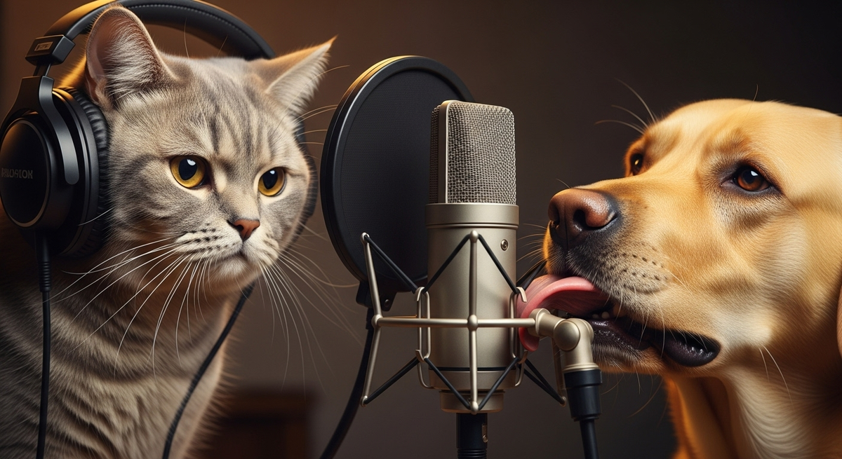 «Тишина в студии! Идет запись (и попытка съесть микрофон)».