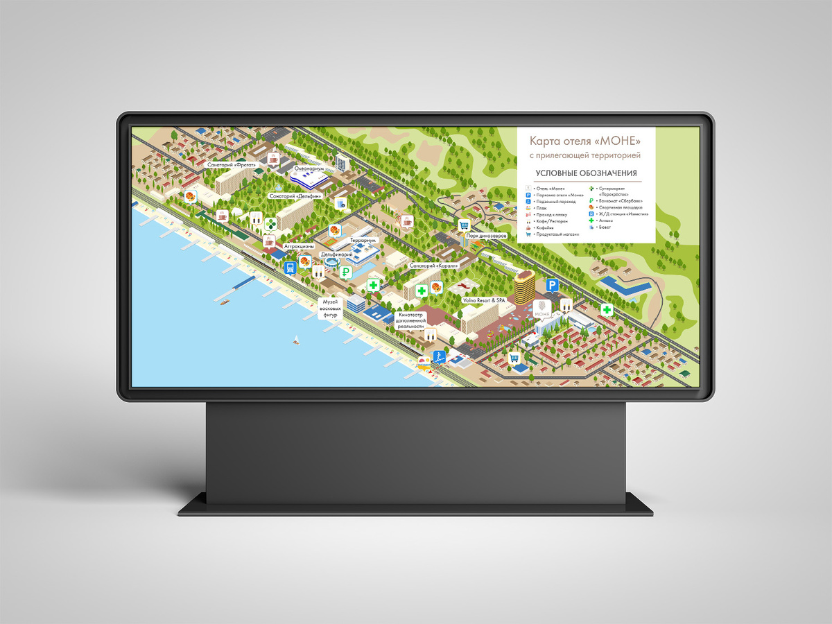 Визуализация карты территории отеля