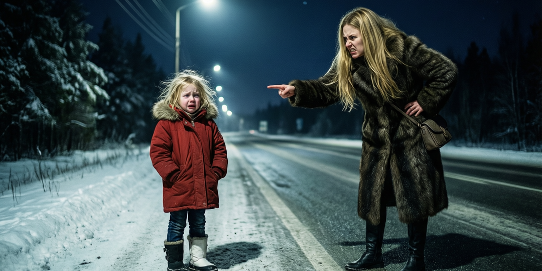 Мать в наказание оставила маленькую дочь зимой, одну на обочине и уехала