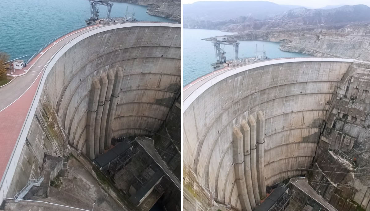 Чиркейская ГЭС находится в узком горном ущелье —  Сулакском каньоне.