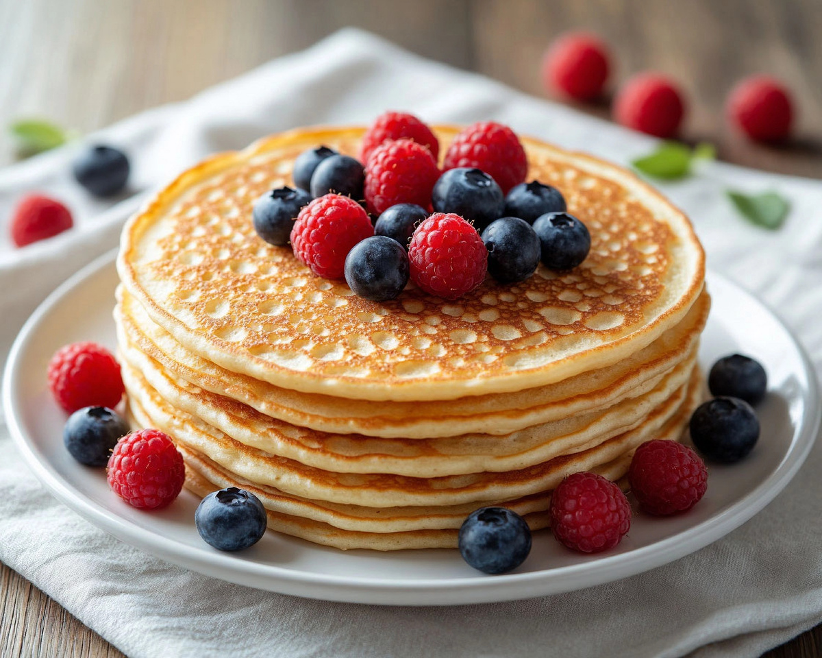 Три стакана: идеальные тонкие блины - быстро, просто и вкусно! Пошаговый рецепт 🥞🥚🍯