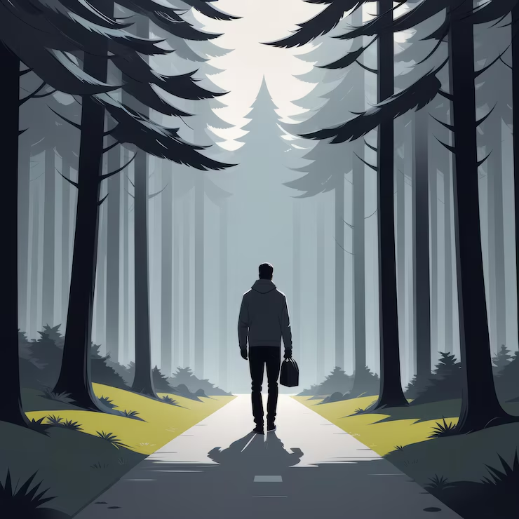 Источник: https://www.freepik.com/vectors/man-walking-in-forest