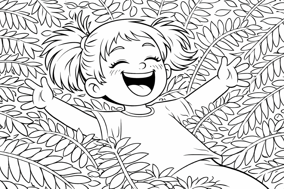 Раскраска из мультсериала «Сказки ТракТЫРишкИ»: счастливая Маша радуется после катания на динозавре.