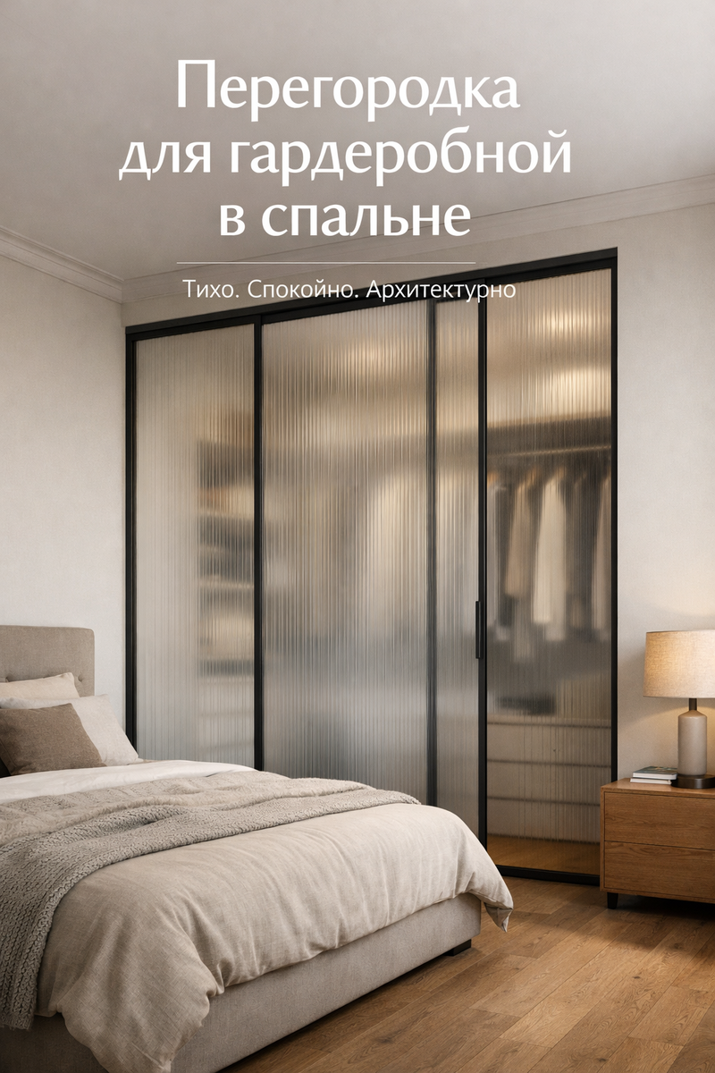 Перегородка для гардеробной в спальне