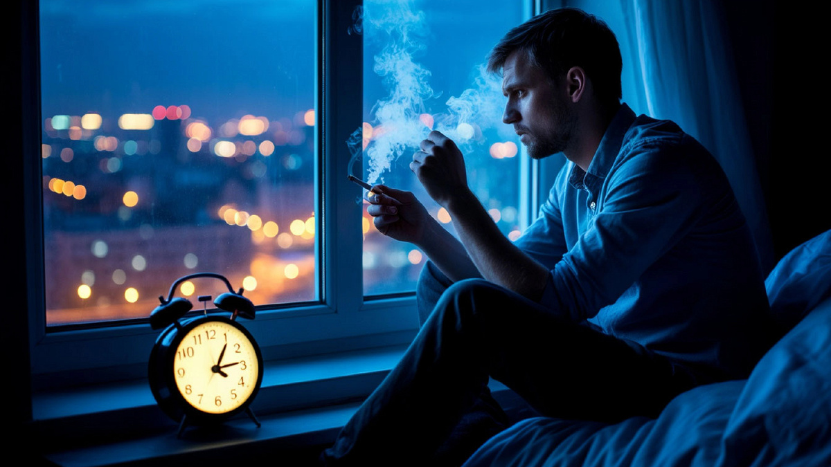 Ночь — это время, когда тело должно восстанавливаться. Но для того, кто в плену у никотина, ночь становится временем погони за исчезающим спокойствием. Сигарета не усыпляет — она лишь на время приглушает сигнал тревоги, который сама же и создала.