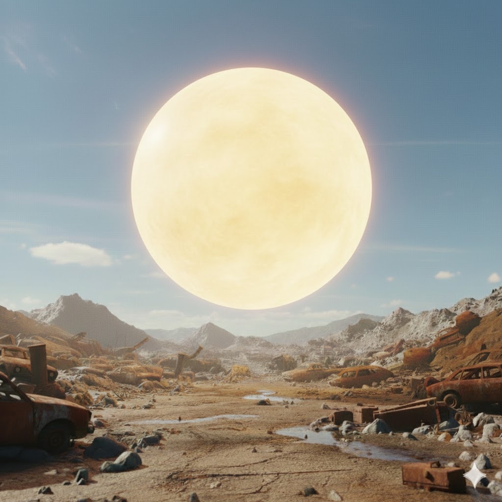 "Шар золтой, пикника на обочине звёздной", иллюстрация создана сетью Джемини