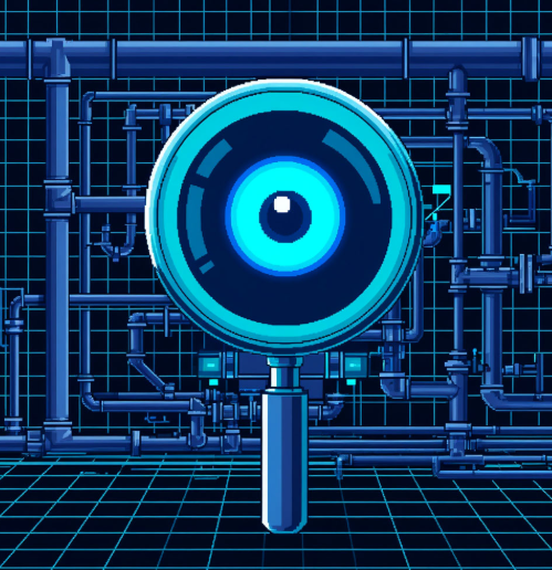 Этот арт визуализирует процесс поиска ошибок на ранней, "цифровой" стадии.