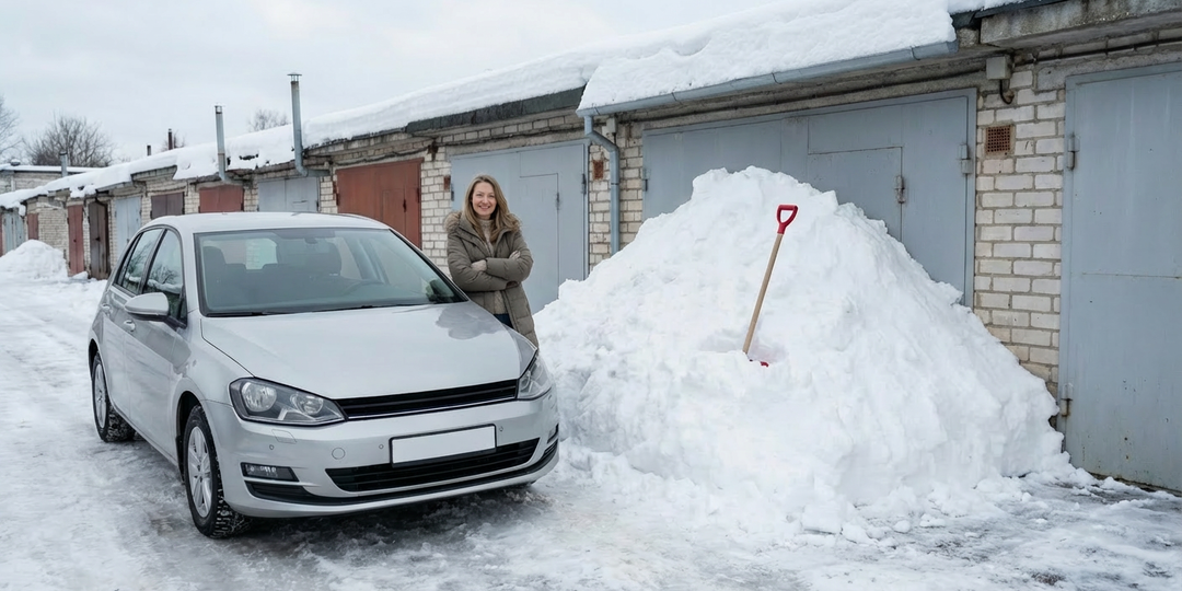 Сосед по гаражу сваливал снег под мои ворота: «Тебе же не выезжать». Я наняла трактор и завалила его машину