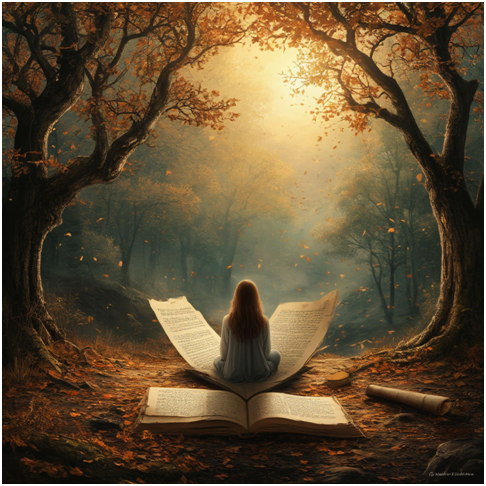 Сгенерировано ИИ-душа познаёт жизнь на Небесах.