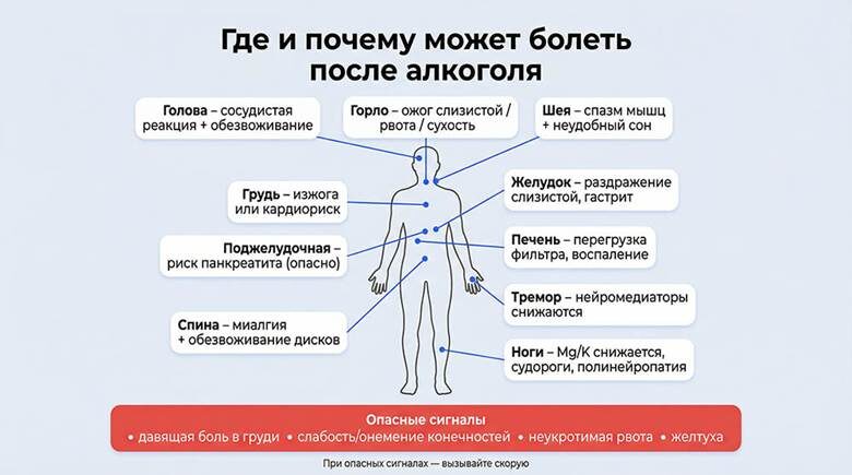 Виды болей после запоя