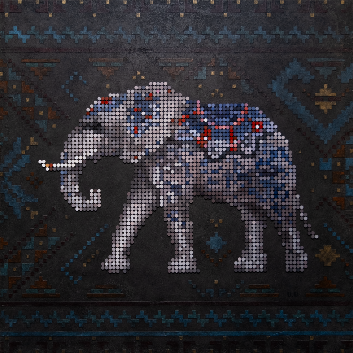 S.L.O.N. Sapiens lux omnis natura.
2024 г.
Фанера, декоративный бетон, акрил.
152 х 152 см
Юлия Валерьянова